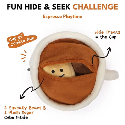 Espresso hide-and-seek toy