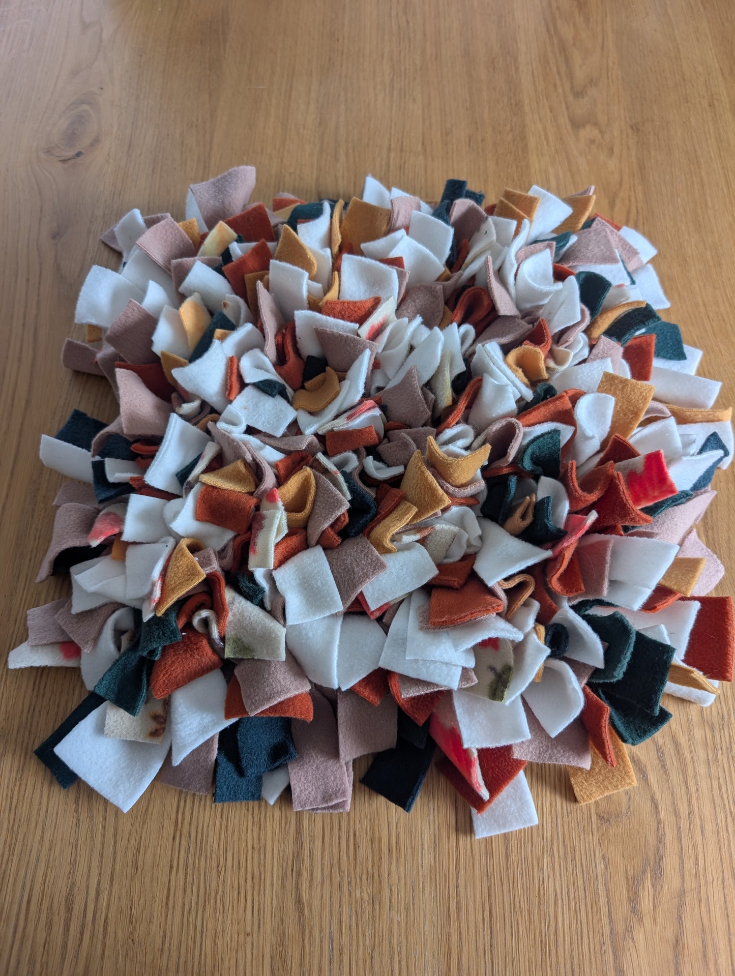 Handcrafted pumpkin spice-themed snuffle mat - ready to ship