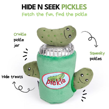 Pickle jar hide-and-seek toy